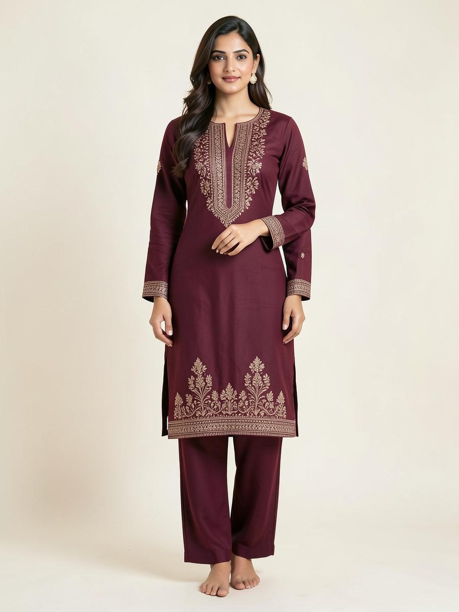 Chikankari Embroidered Kurti Set